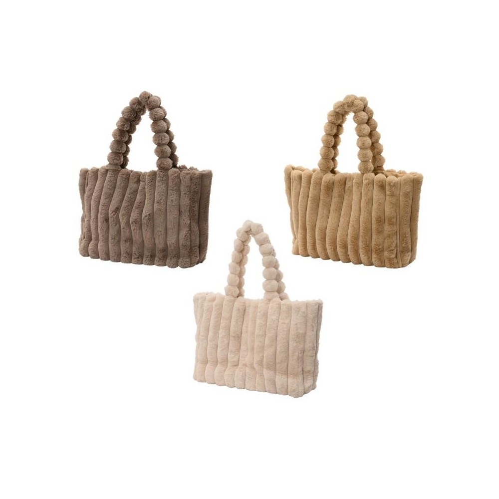 BORSA EFFETTO PELLICCIA 3 COLORI H.28